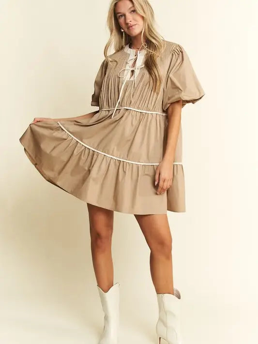 Tan Tiered Dress