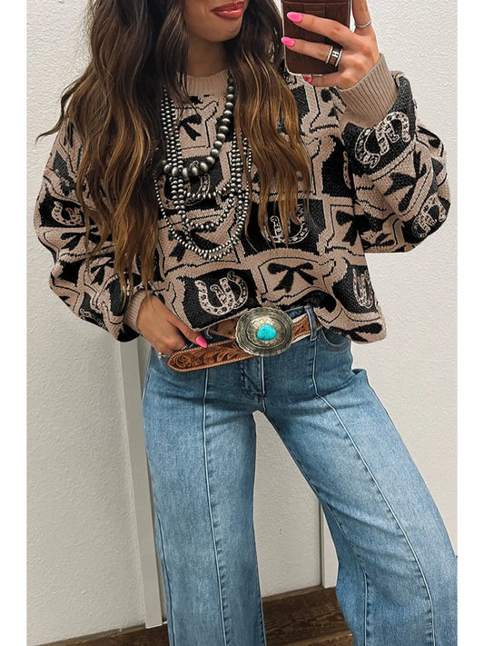 Horse shoes And Bows Sweater