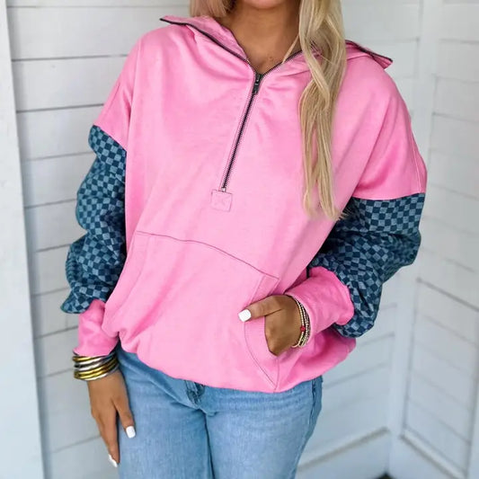 Pink & Denim Hoodie
