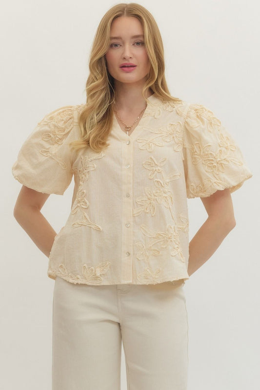 Goldie Floral Puff Top