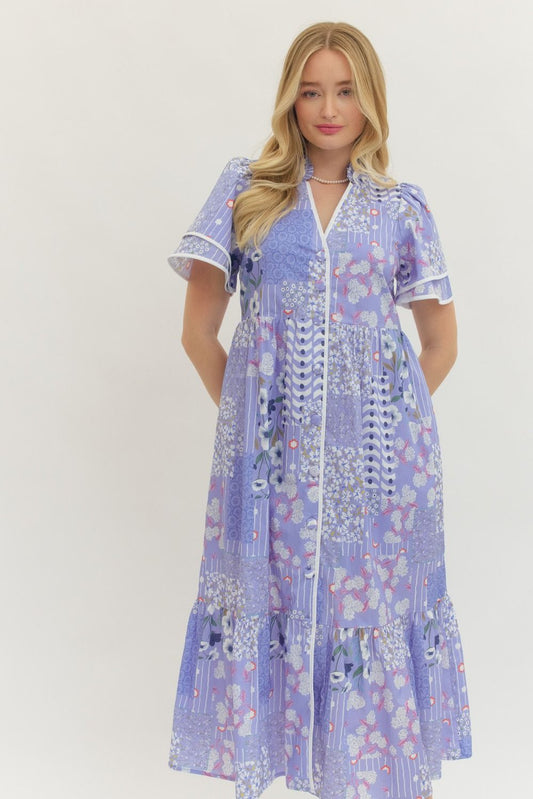 Patchwork Periwinkle Dress