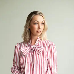 Red Tie Top Stripe Top